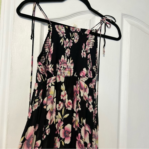 Free People Garden Party Maxi Dress Black Pink Floral xs - Picture 12 of 13